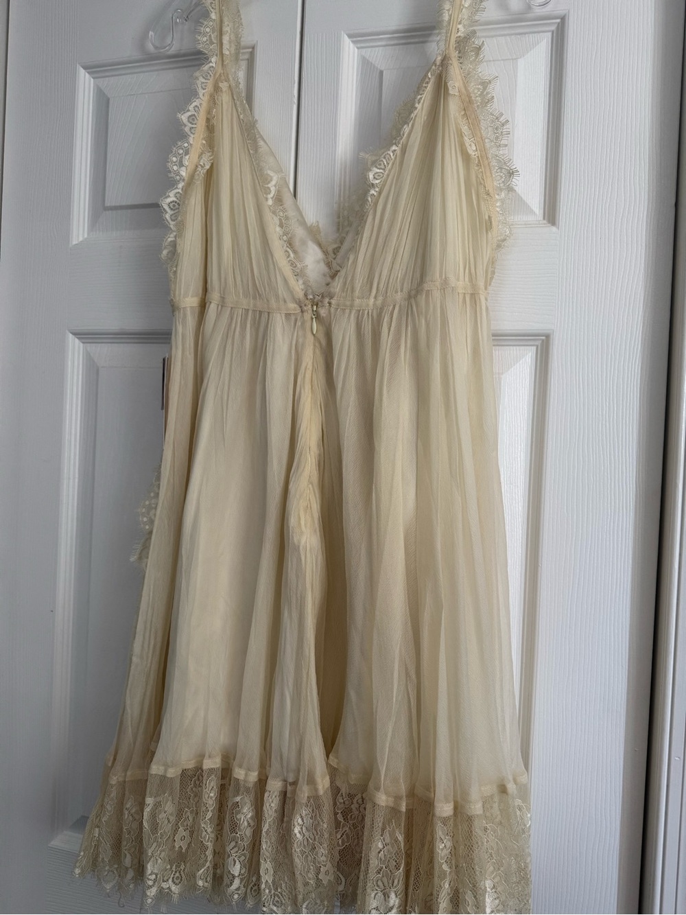 Free People Cream Lace-Trim Slip Dress - Picture 3 of 8